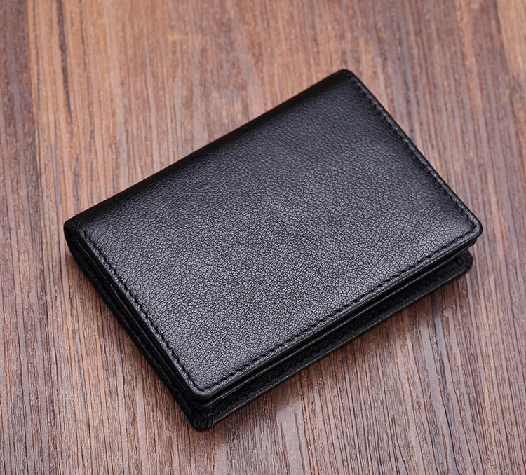 Fashion Genuine Leather card Wallets men credit card holders women card ID holder male organizer Business card holder 250708