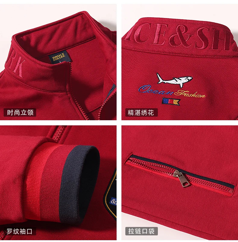 2025 Shark Mens Sport Tops Yellow Baseball Jacket Men Causal Coats Korean Spring Clothes Male Big Size 3XL 250707