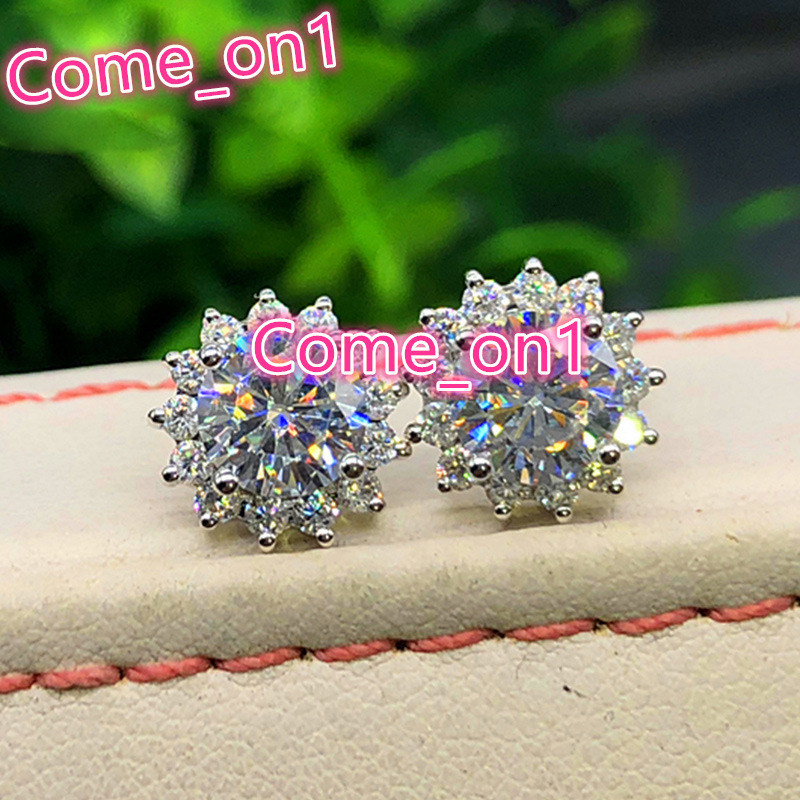 Luxury Sparkling Cubic Zirconia Silver Plated Bridal Earrings Delicate Women Wedding Flower Design Stud Earring for Women