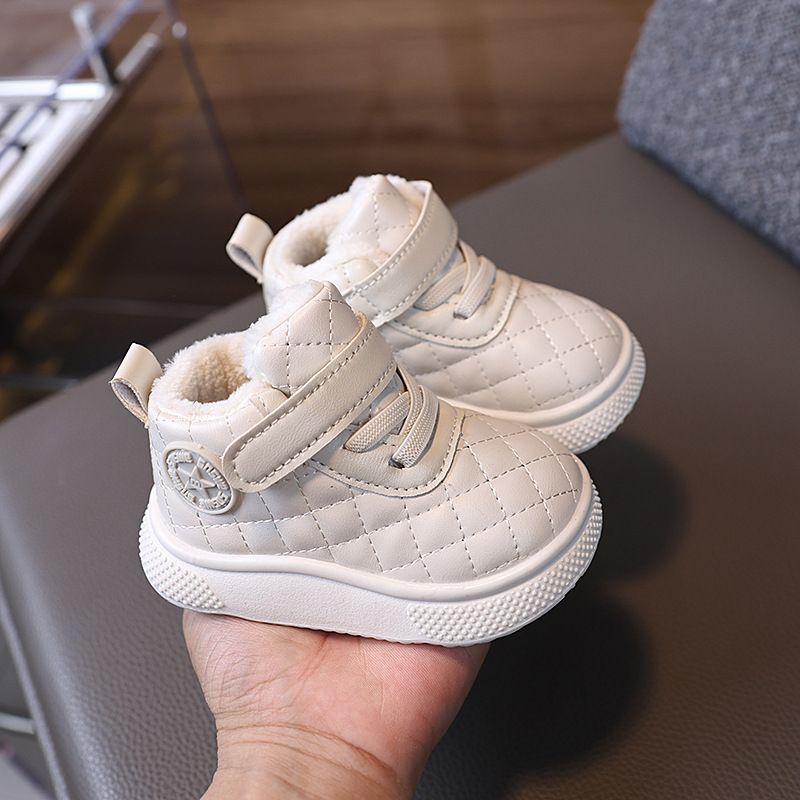 Kids Warm Cotton Shoes Winter New Plush Cotton Shoes Boys Girls Thickened Soft Sole Non-slip Toddler Shoes Boots Sizes US1C-US9C 000202