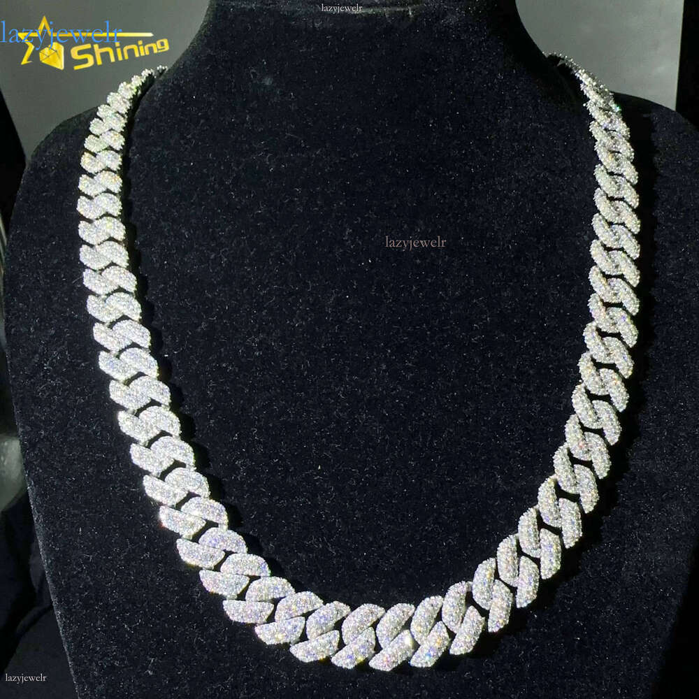 Pass Tester VVS Moissanite Lab Dia Sier Necklace and Hip Hop Iced Out Jewelry Cuban Link Chain