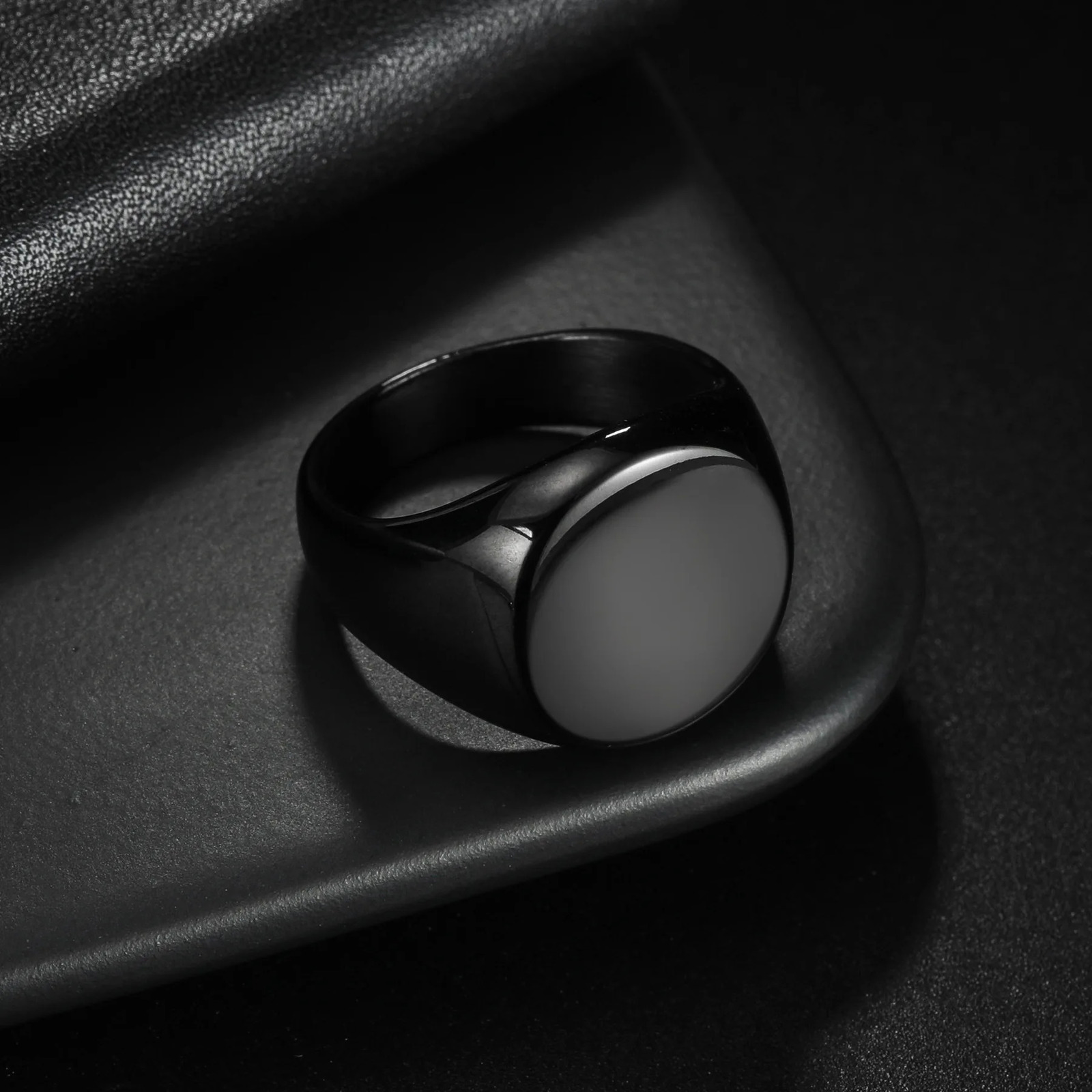HNSP 316L Stainless Steel Round Smooth Ring For Men Male 2025 Finger Jewelry Accessories 250708