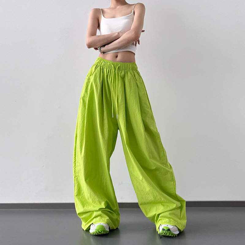 2025 Summer New Women's Pants Summer Retro Style Folded Lazy Style Pants Floor Pants Women's Wide Leg Casual Pants New Designer Pants