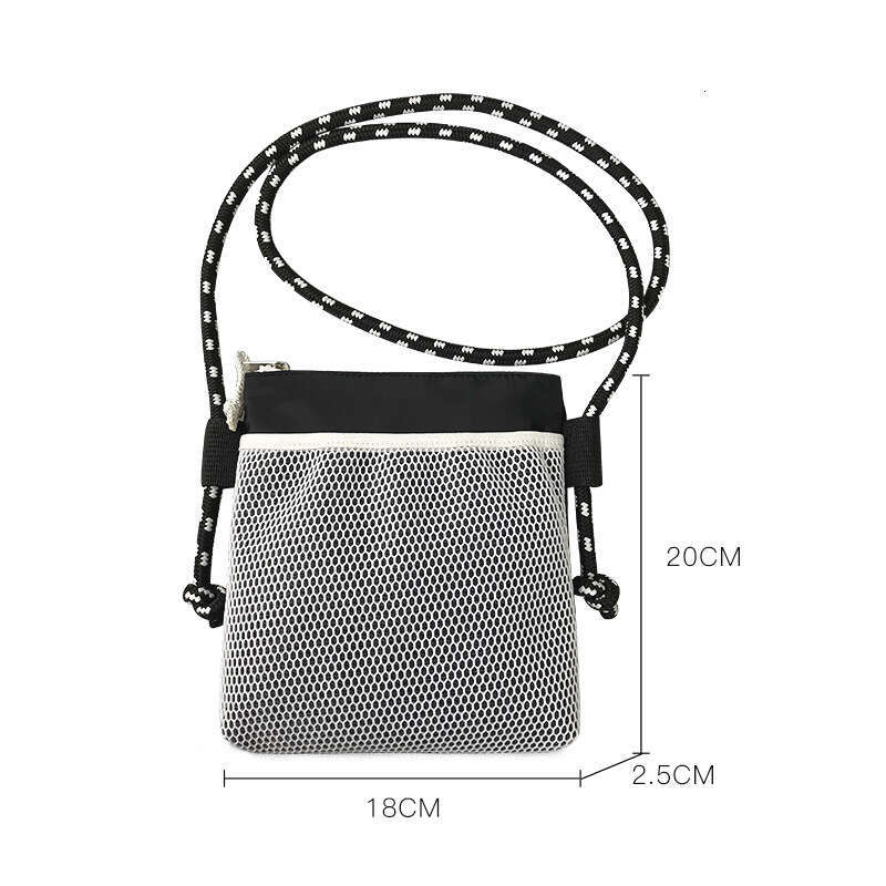 Leather Bag Bucket Bag Tote Bag Fashion Trend Woven Rope Nylon Mesh Crossbody Small Sports Walking Jogging Lightweight Phone Bag Coin Purse