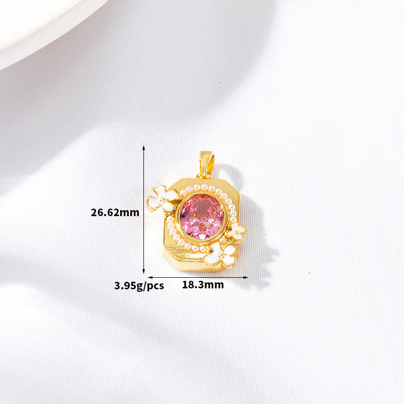 Luxury Jewelry Designer Jewelry Zhongxing New Purple Zircon Square DIY Pendant Accessories Handmade Bracelet Necklace Pendant Gemstone Pendant Wholesa