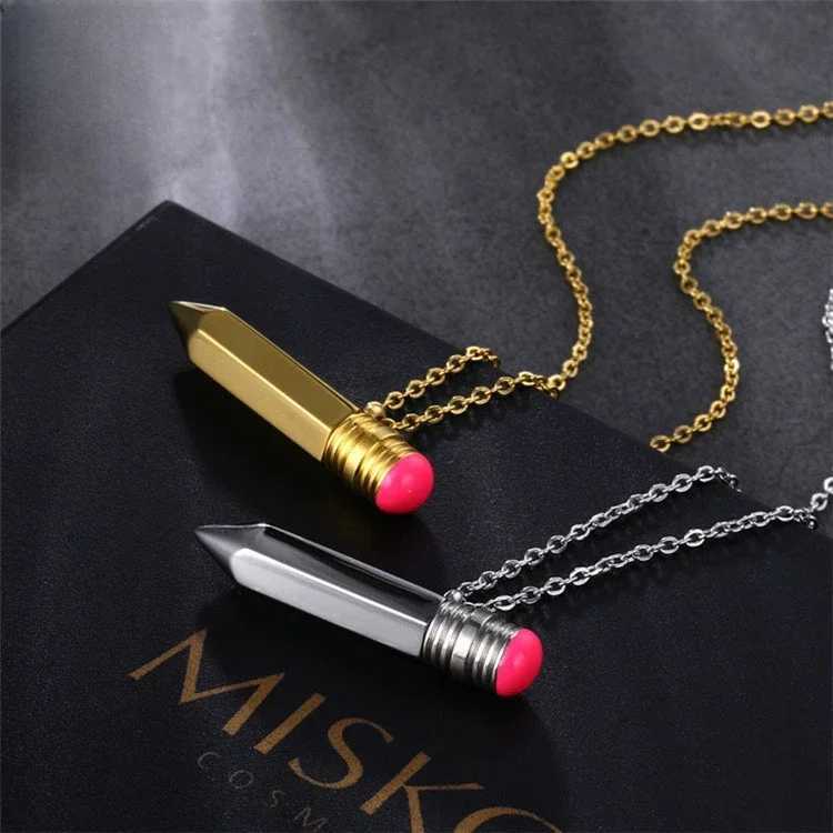 Titanium Steel Mini Air Control Pencil Pendant Necklace Ntral Pen Can Be Ope Simplicity Fashion Jewelry Daily Wear W250712