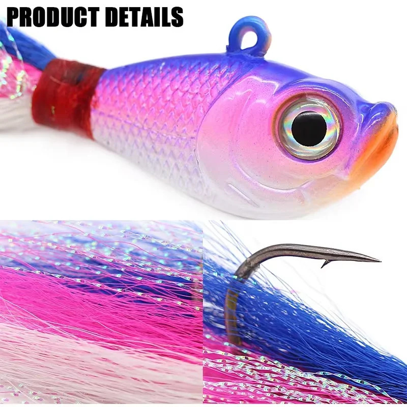 Inchiku Jig Head Sea Fishing Wobbler Bait Multicolor Trout Bass Hook Bucktail Accessories 250708