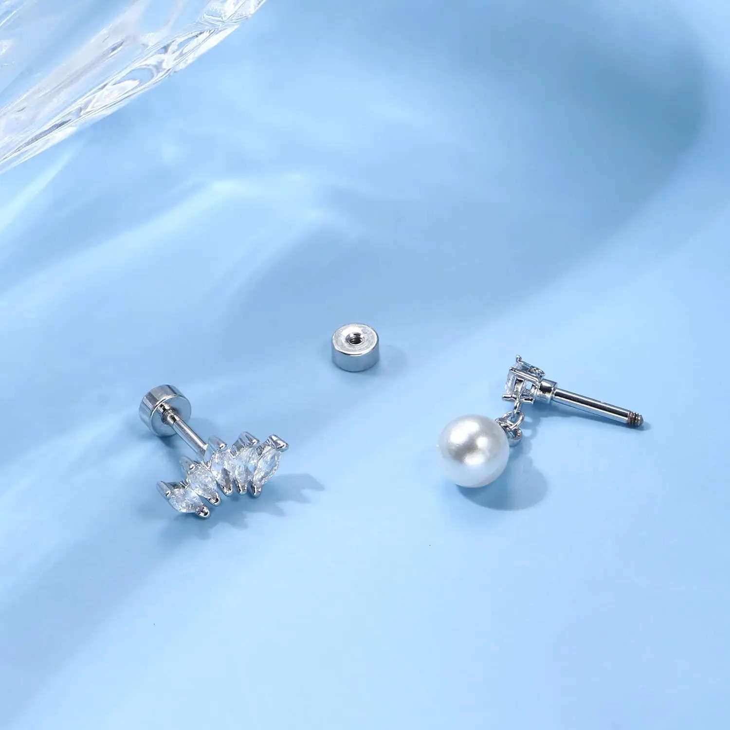 Bobisty 1pc 16G Cartilage Stud Earrings for Women Stainless Steel Small Opal Earring Studs Lip Bar Nose Ear Piercing Jewellery 250708