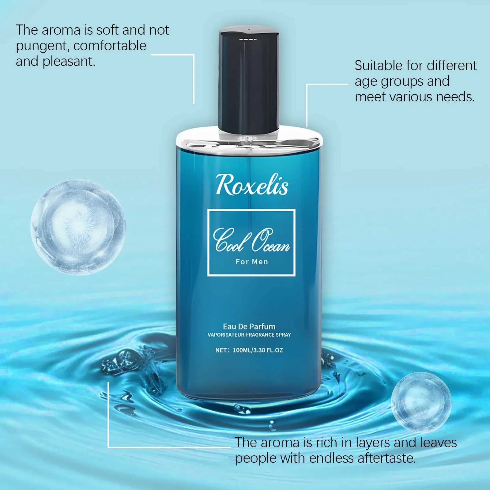 Roxelis 100ml Cologne Men Perfume Fresh Body Lasting Fragrance Confidence Boost Pheromone Release Charm Flirting Dating Perfume W250712