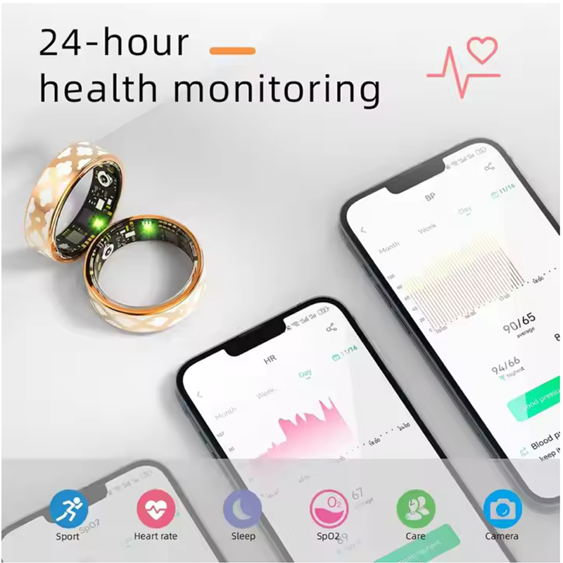 New Fashion Smart Ring Wearable Fitness Tracker Waterproof with Heart Rate Monitoring Function for Men & Women