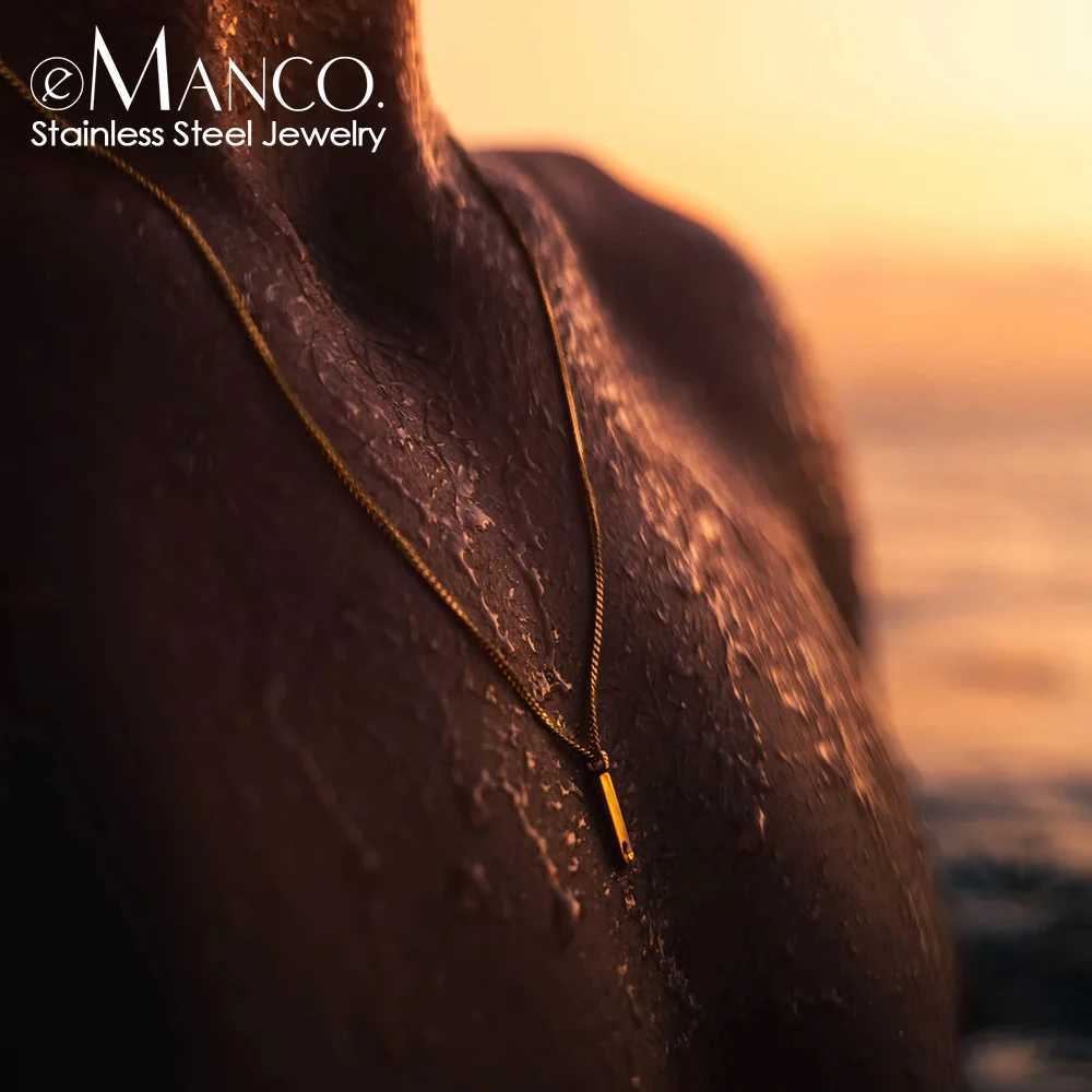 Anco Minimal Pendant Necklace Stainless Steel Mens Titanium Steel Chain Collar Chain Jewelry Wholesale Direct W250712