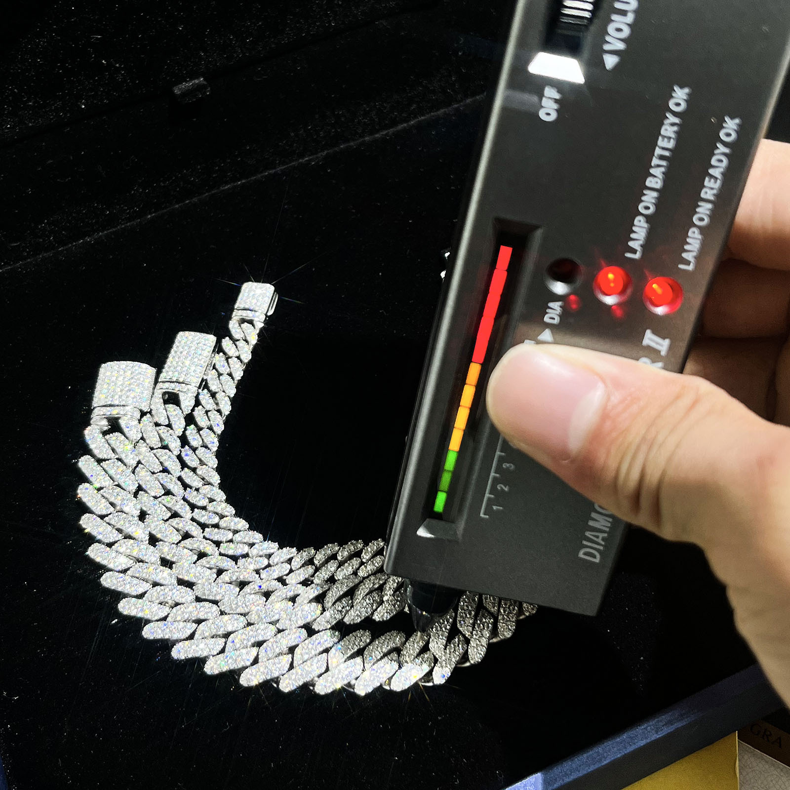 Luxury Jewelry Designer Jewelry Cross-border European And American Chain Silver Plated 18K Gold 2 Row Stone Chain Bracelet 10mm 7-26in Hip Hop Moissan