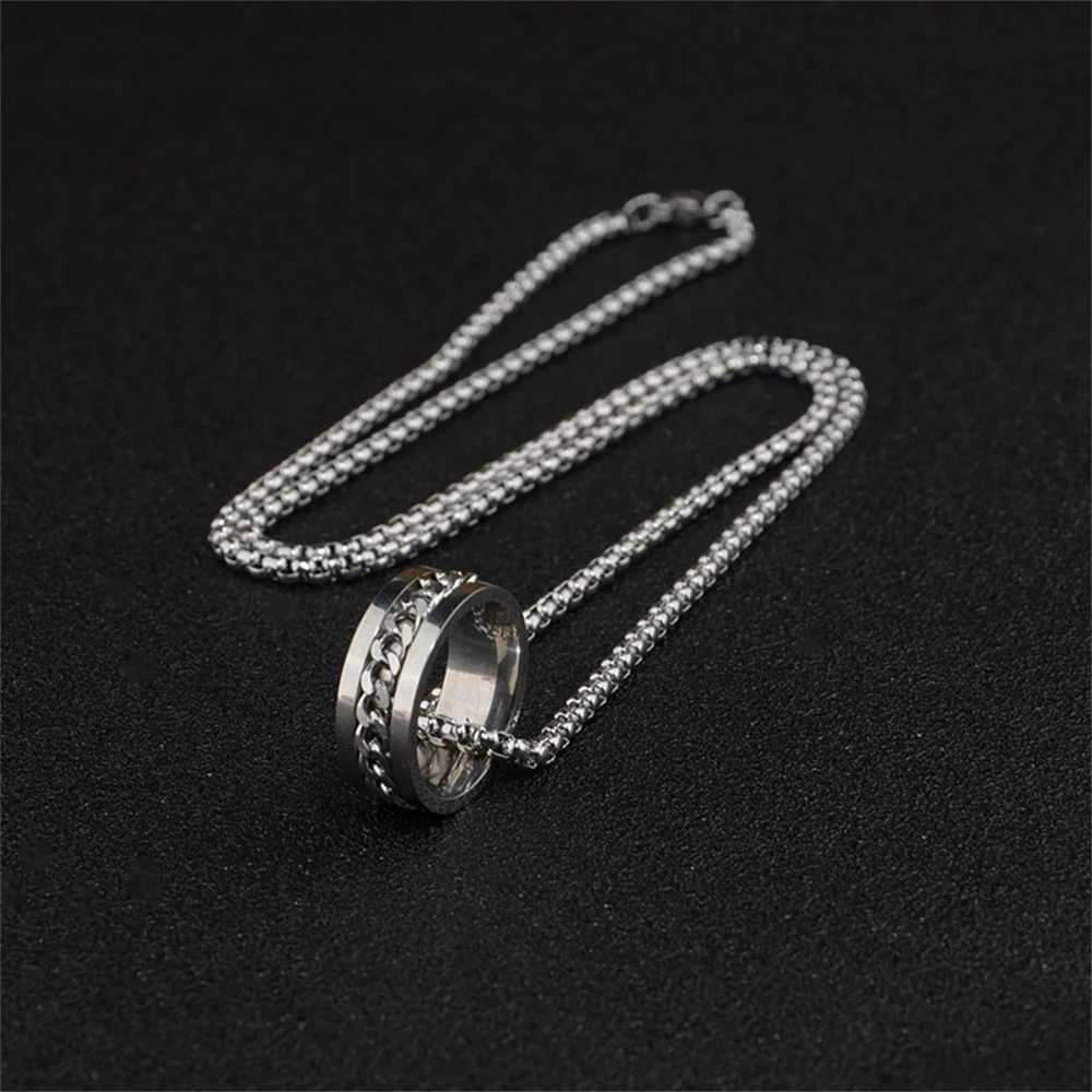 2022 Tide Brand All-match Ring Necklace Dual-use Mens Pendant Simp Wens Hip-hop Personality Titanium Steel Accessories W250714