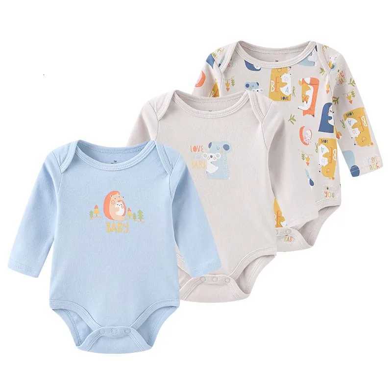 3 Pcs Newborn Long Sleeve 100% Cotton Baby Boy Girl Bodysuit Soft Infant Clothes Z250712