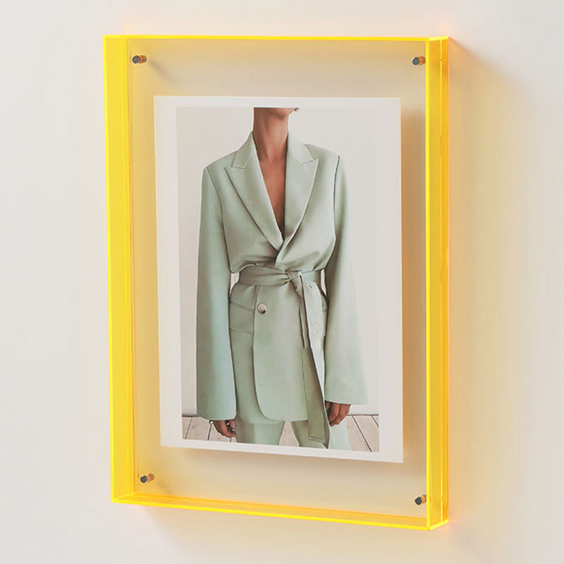 Acrylic Photo Box Transparent Photocard Holder Interior Frame Picture Display Stand Office Home Desktop Wall Decoration H260306