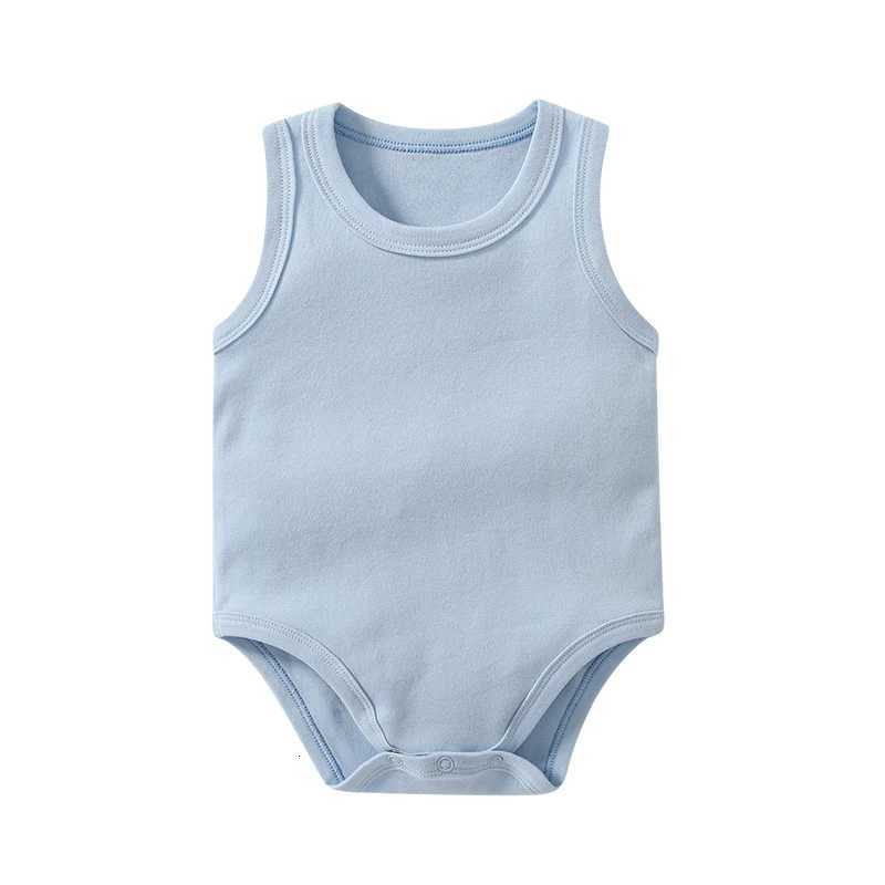 0-24 Months Newborn Baby Clothing Baby Romper Cotton Sleeveless Vest Pure Color Undershirt Summer Baby Boy Girls Outfits Z250712