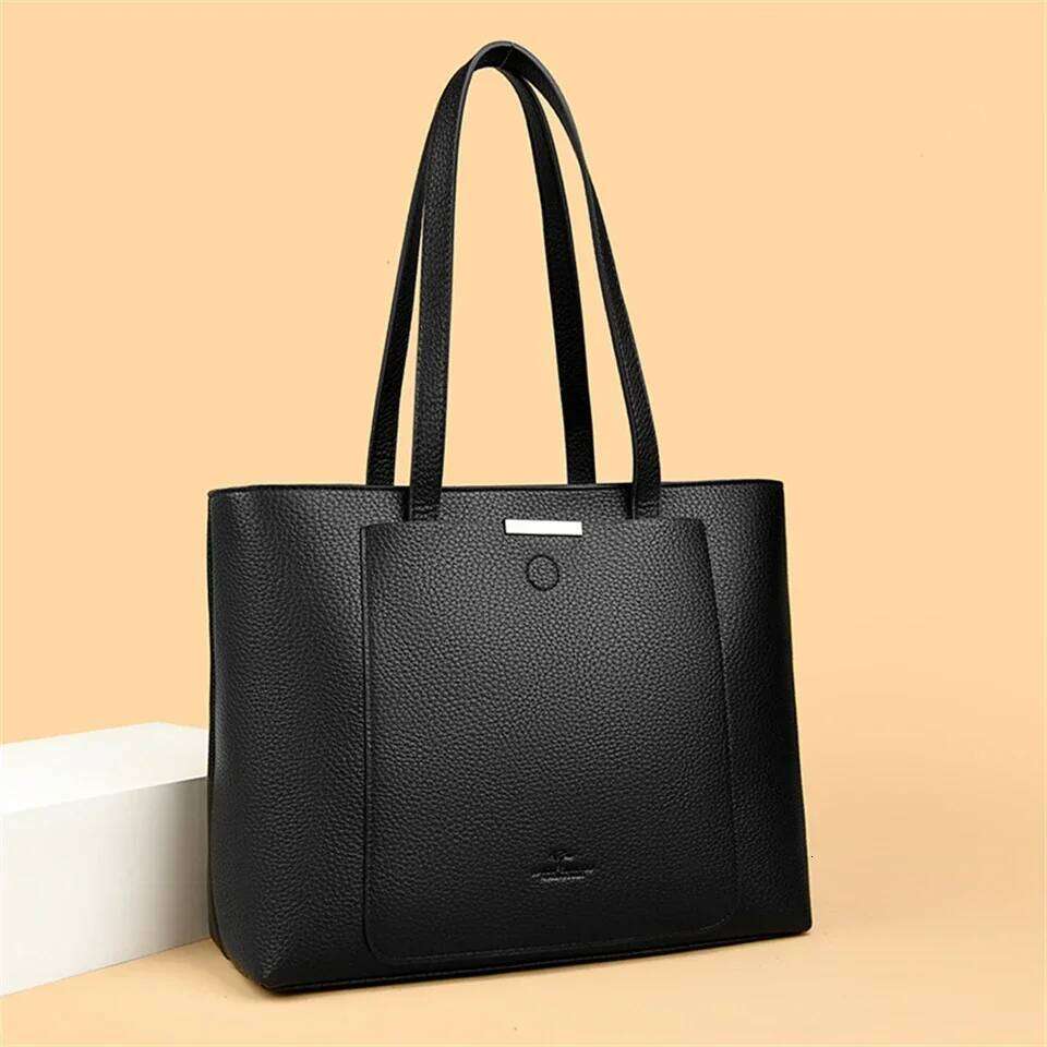 Genuine Brand Soft Pu Leather Hand Big Handbags Women Shoulder Bags for Laptop Designer Tote Shopping Top Handle Bag