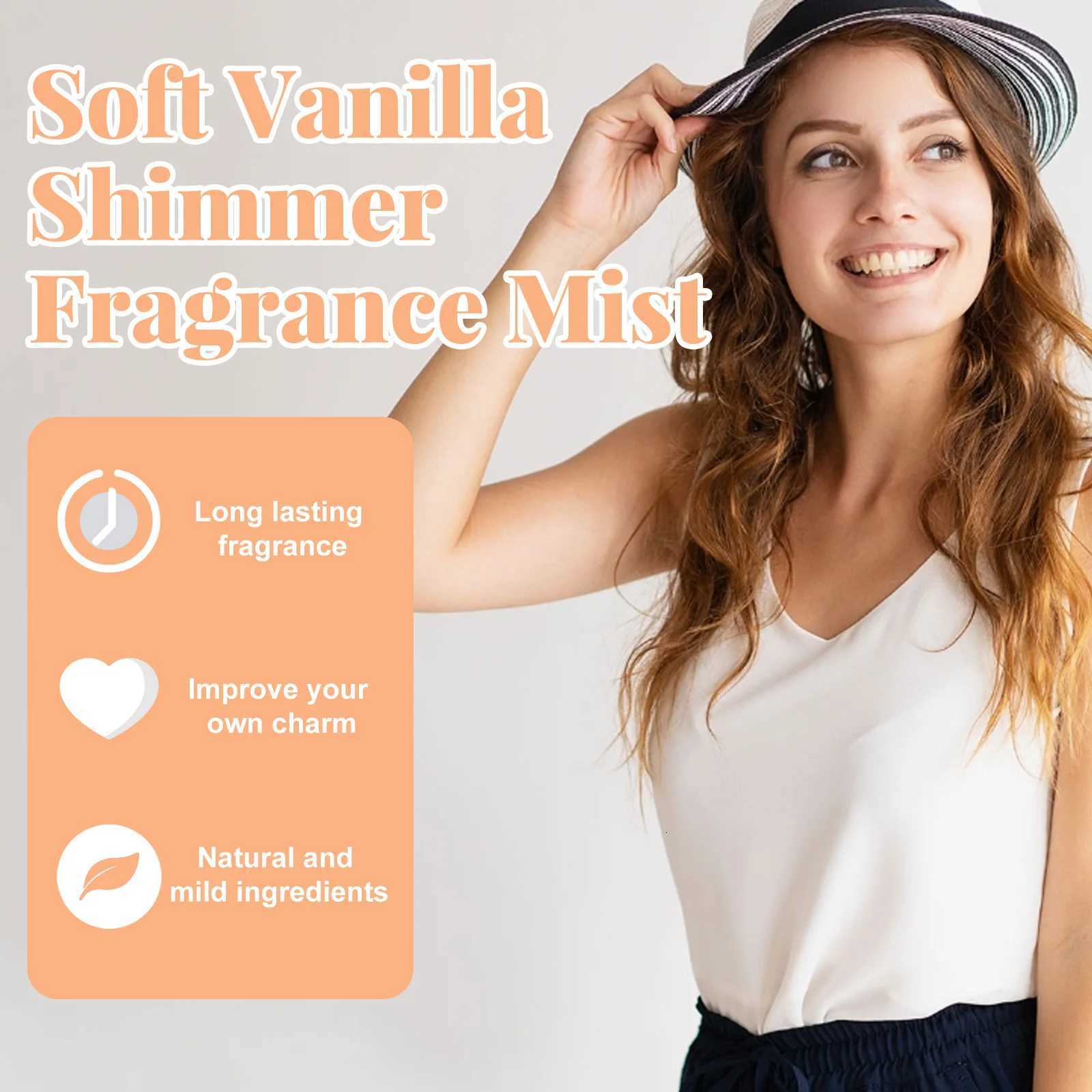 100ml Soft Vanilla Glitter Perfume Spray Floral Seduction Fragrance Mist Freshing Lasting Glamor Daily Dating Perfume W250712