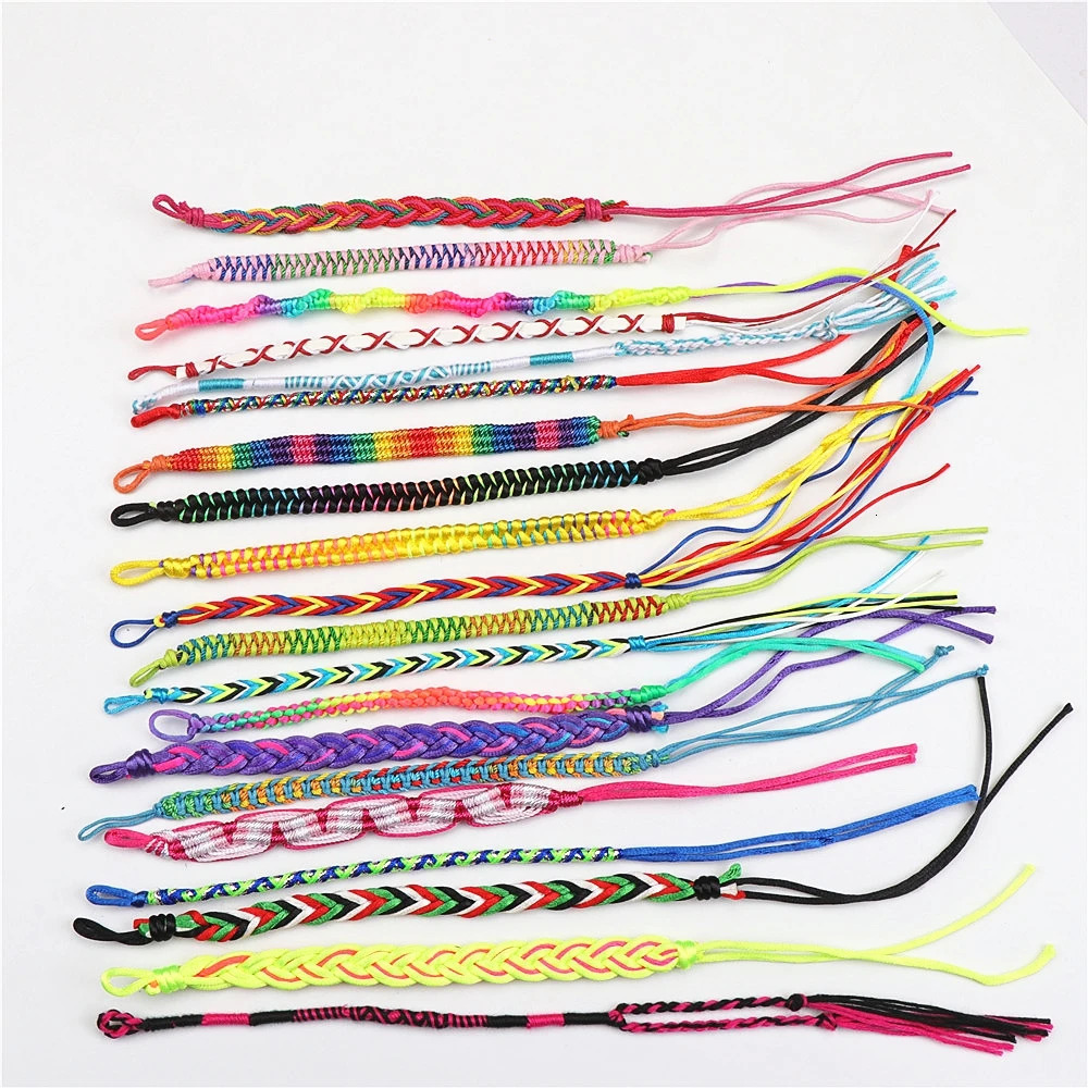 30pcs/lots Multicolor Handmade Braided Cotton Rope Bracelets For Men Women Adjustable Bangles Jewelry 20 Style Free Choose 250712