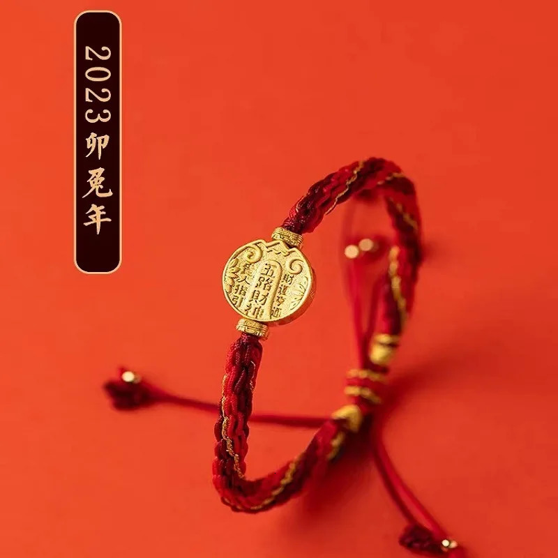 Five-Way God Wealth Red Bracelet Womens Fashion Week Tibetan-Style Diamond Knot Woven Hand Rope This Year Of Life 250712