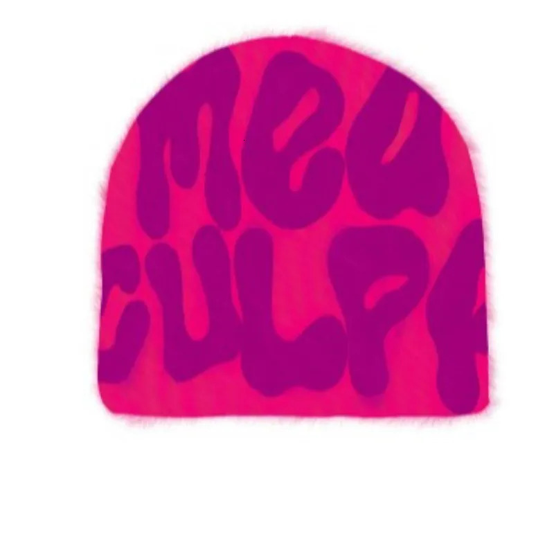 Kpop Knit Hat Men Women Quality Rabbit Fur Cap Warm Aesthetic Fashion Hundred Take Wool Hat Ins Net Red Harajuku Beanie 250712