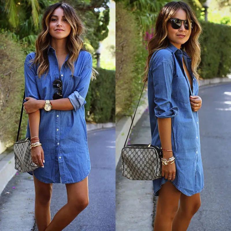 Women Denim Blue Casual Top Pocket Button Long Sleeve Single Breasted cardigan basic Jeans Shirt Harajuku Elegant blouse femme 250704