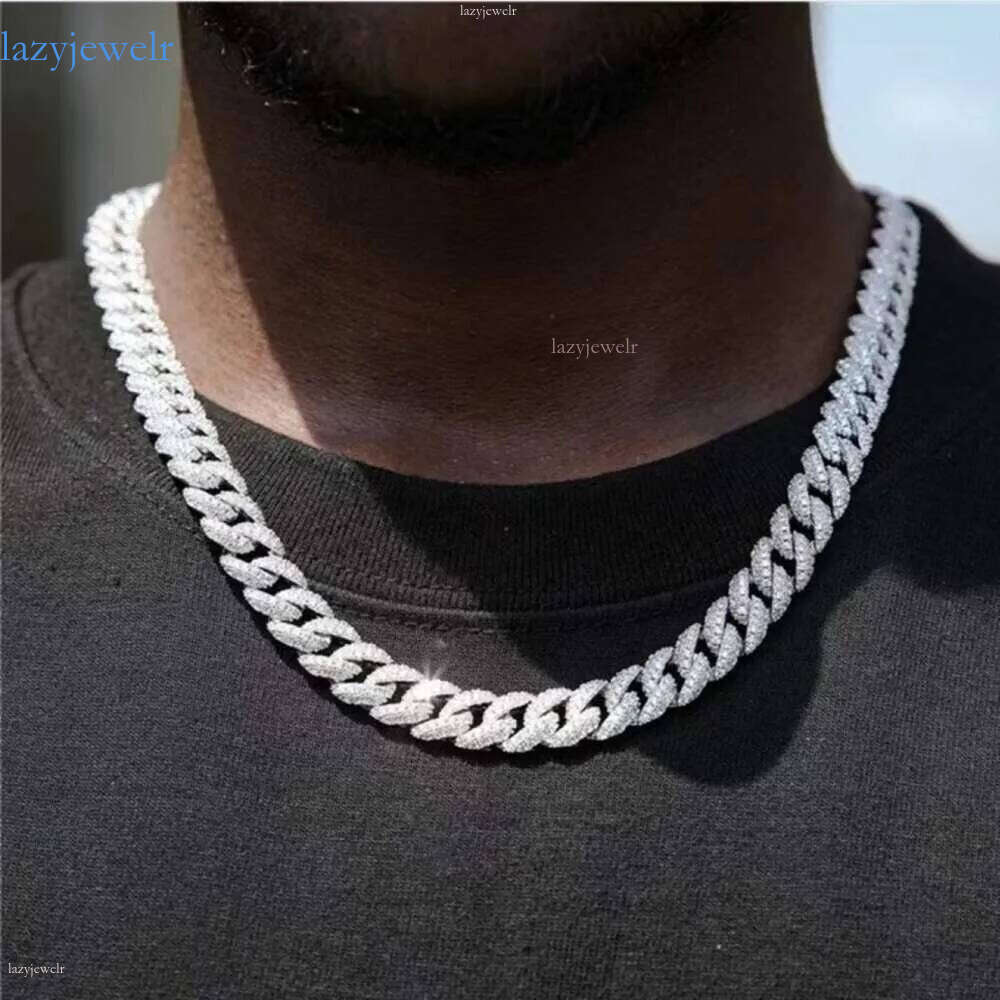 Wholesale for Men 6mm 9mm 13mm Width Sier Gold Plated Vvs Moissanite Dia Cuban Link Chain