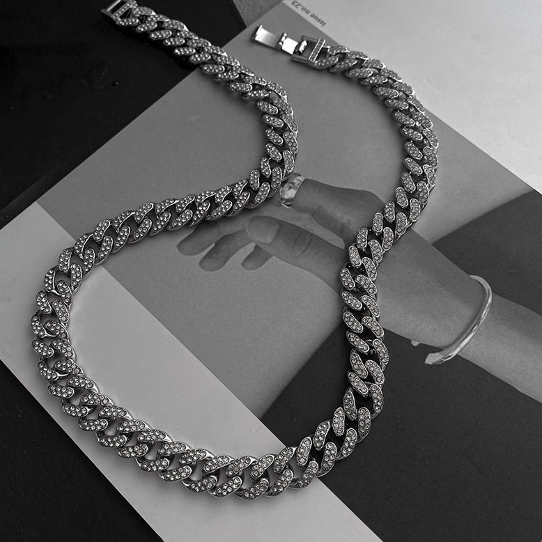 Luxury Jewelry Designer Jewelry European And American Cross-border Inlaid Diamond Chain Full Diamond Necklace Men's Unique Niche Design 2025 New 