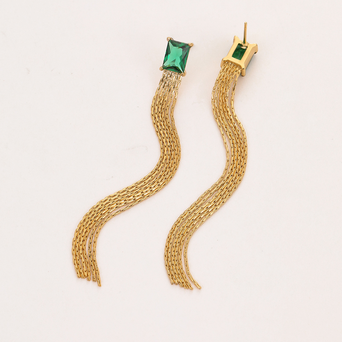 New Summer Collection European and American Style Stainless Steel Fringe Diamond Set Cubic Zirconia Earrings with High end Aesthetic and Cool Design