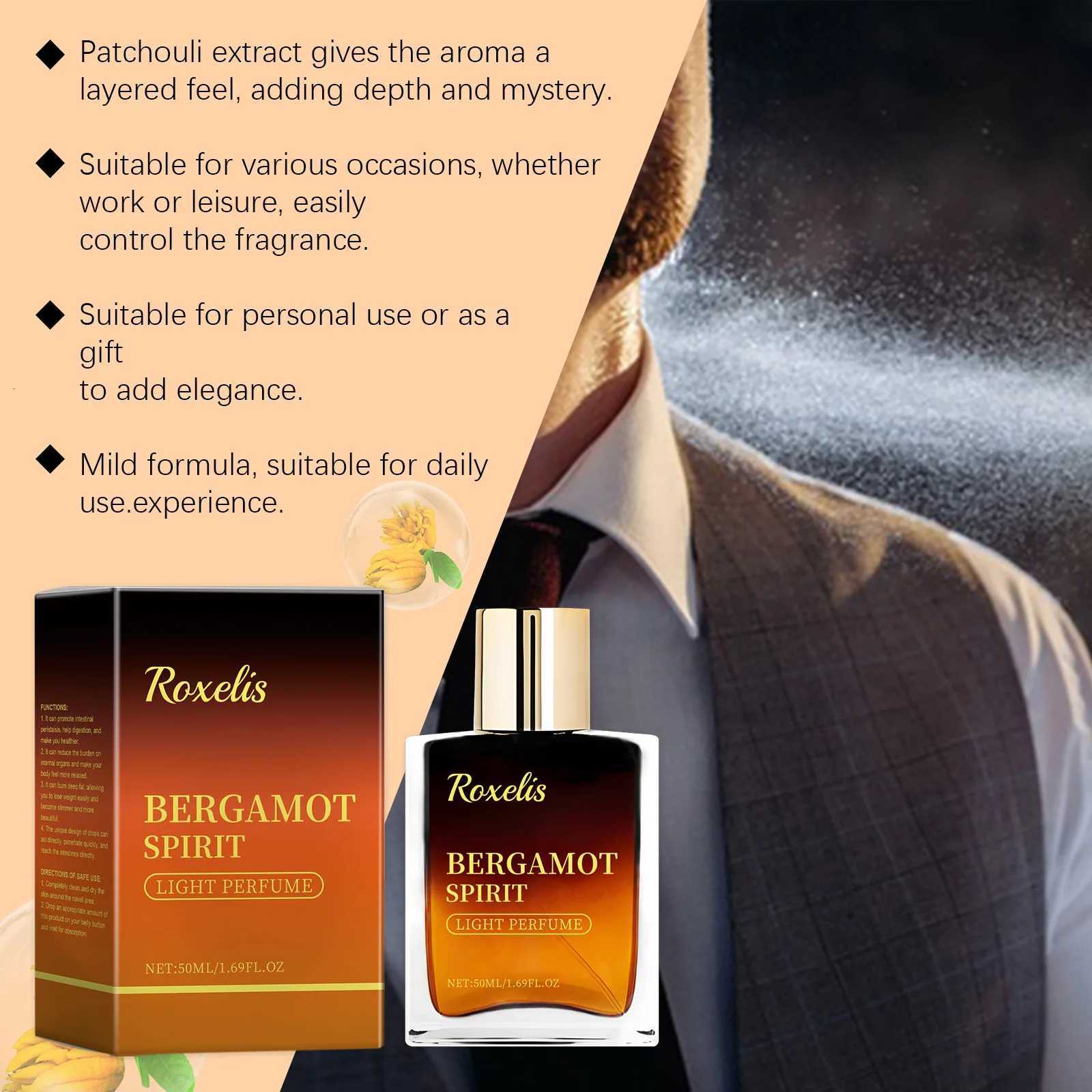 Roxelis 50ml Men Bergamot Perfume Dating Flirting Long Lasting Pheromone Fragrance Refreshing Deodorant Charming Scent Perfume W250712