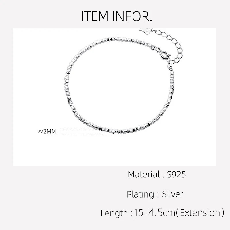 La Monada 154.5cm Simple Irregular Bracelets For Women Silver 925 Sterling Jewelry Fine 925 Sterling Silver Womens Bracelet 250712