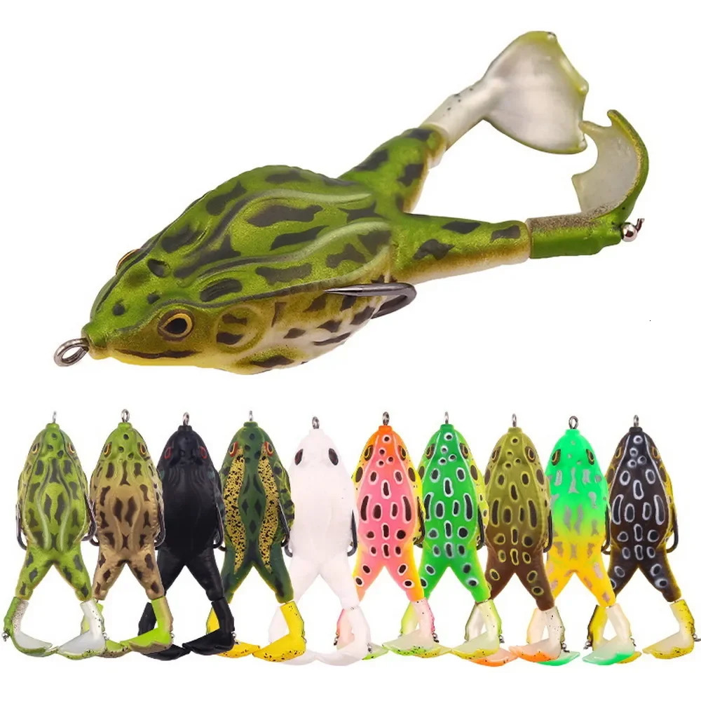 Frog Lure Double Propeller Legs Silicone Soft Baits 136g 166g Topwater Wobblers Artificial Bait For Bass Catfish Fishing Tools 250708