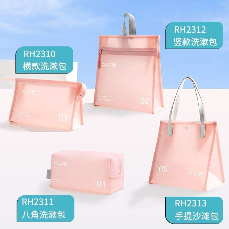 Jelly Series Cosmetic PVC Waterproof Storage Makeup casual Solid Color Toiletry Bag Portable