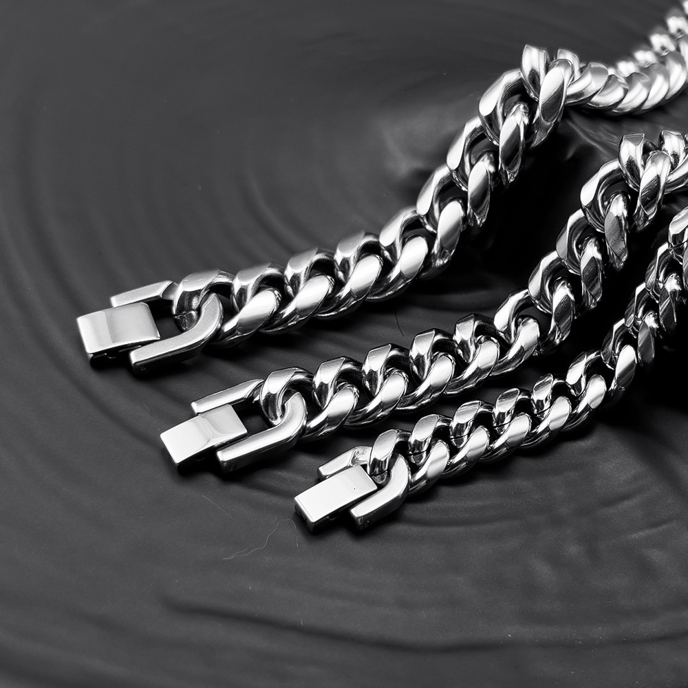 Luxury Jewelry Designer Jewelry Trendy Cool Titanium Steel Chain Necklace Stainless Steel Jewelry Clasp Round Polished Chain Men's Thick Bold Fas