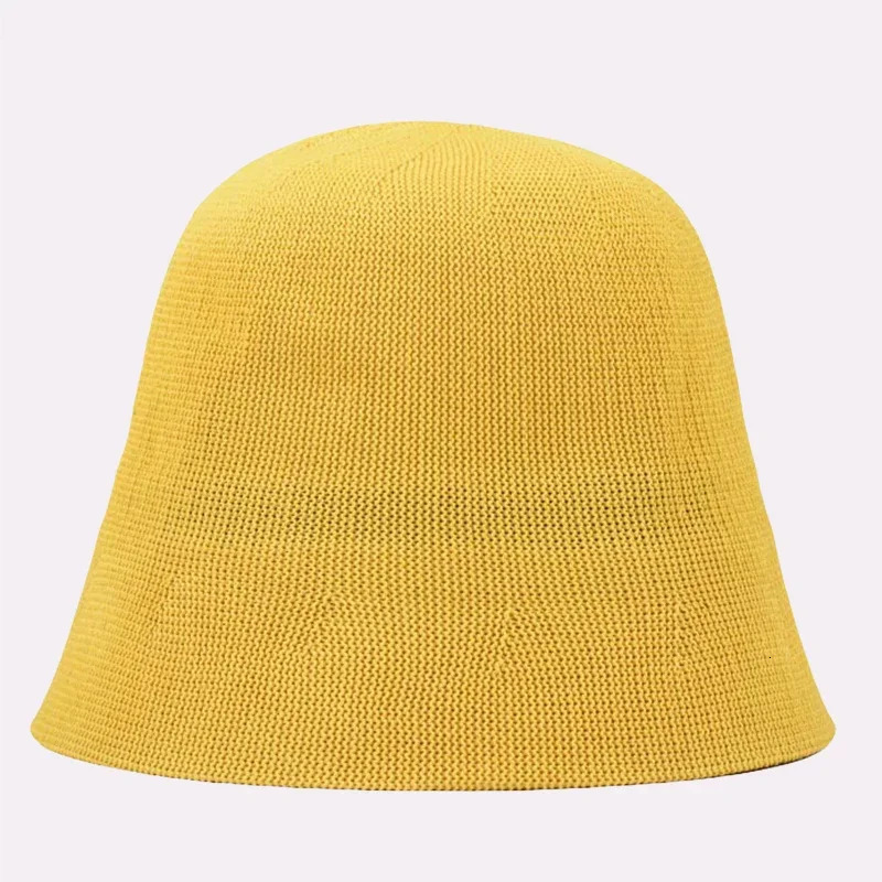 Spring summun Breathable Linen Knitted Bucket Cap For Women Simple Fashion Fishermans basin hat Accessories 250711
