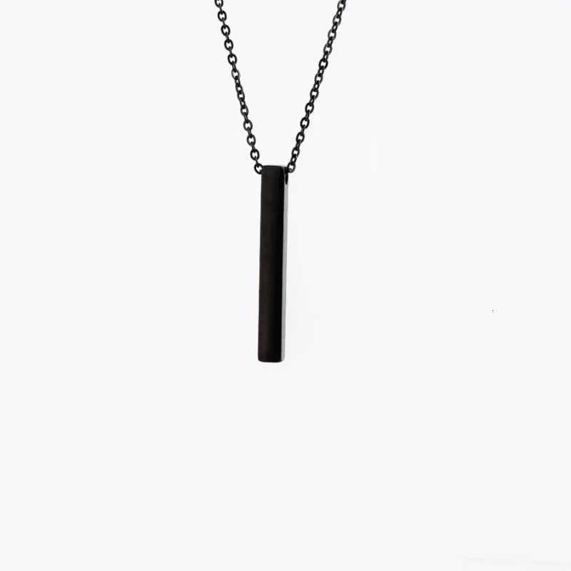 New Vertical Square Bar Pendant Charm Necklace for Women Men Stainless Steel Simple Geometric Neck Chain Jewelry Gift Rings W250712