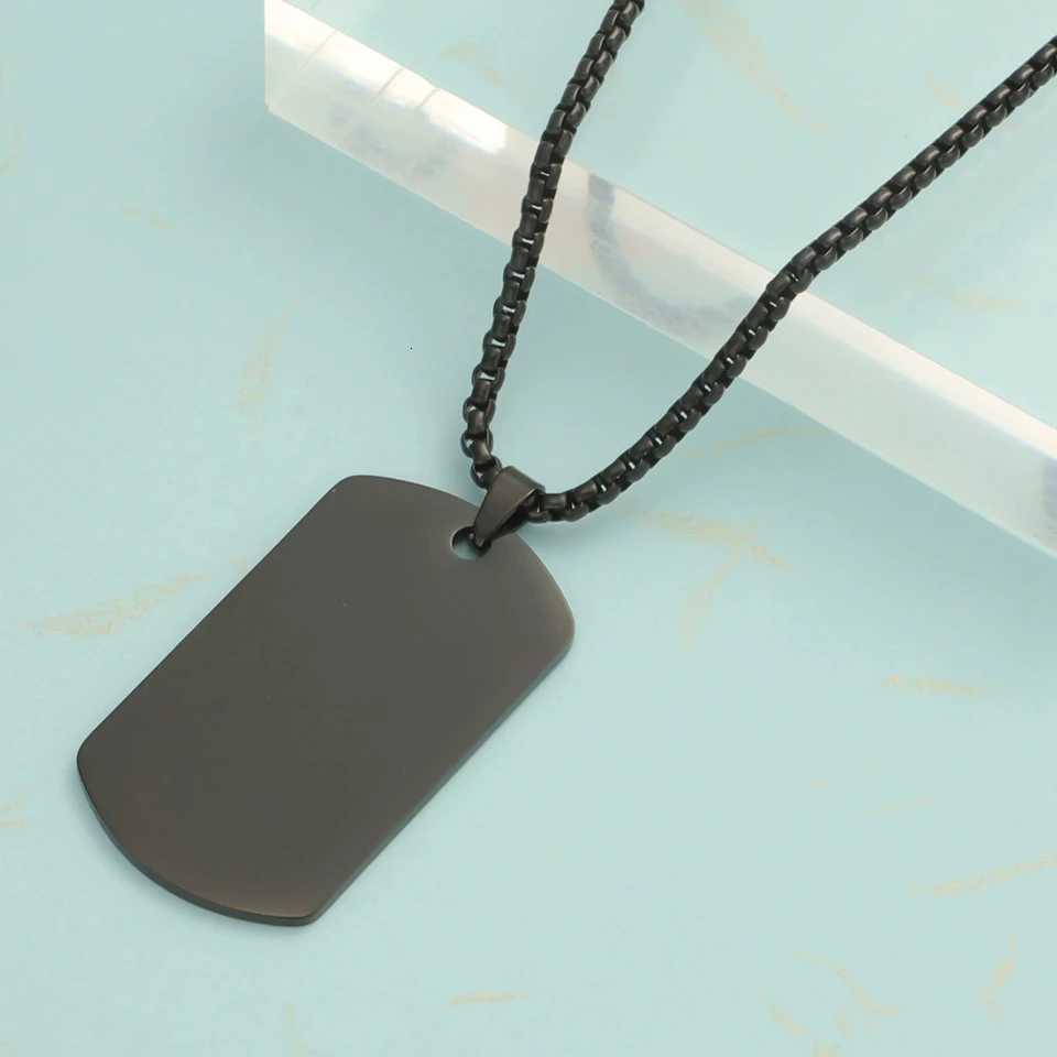 22*39mm Tag Necklace For Men Military Army Nameplate Blank Pendant Mirror Polished Stainless Steel Jewelry Accessories 10Pcs W250712