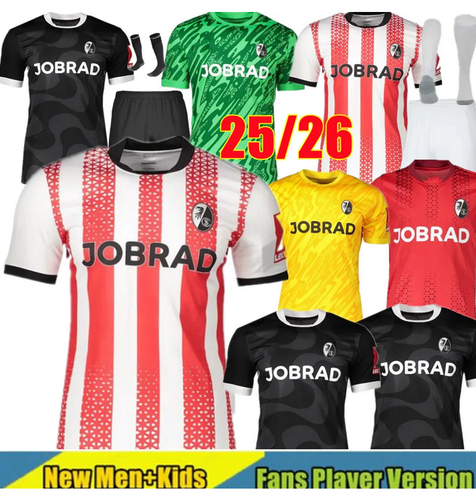 25 26 SC Freiburg Jerseys GREGORITSCH DINKCI SILDLLIA GRIFO LIENHART EGGESTEIN ROHI DOAN WEIBHAUPT Away player 2025 2026 SC Freiburg Football Shirts
