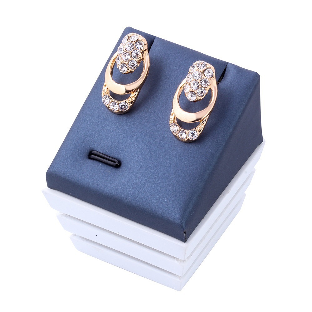 Luxury Jewelry Designer Jewelry Cross-border Hot-selling Gold-plated Exaggerated Crystal Jewelry Set Creative Bride Inlaid Diamond Necklace Earrings R