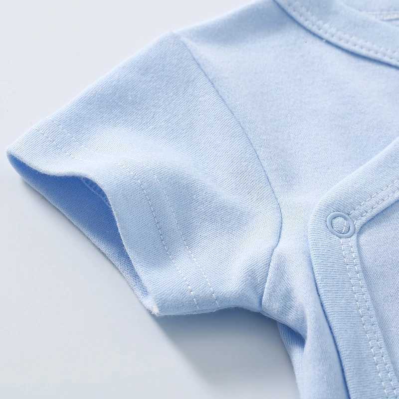 Infant Outfits 0-3 Months Newborn Baby Cotton Bodysuit for Boys and Girls Solid Color Slant Open Button Bodysuit Baby Clothes Z250712
