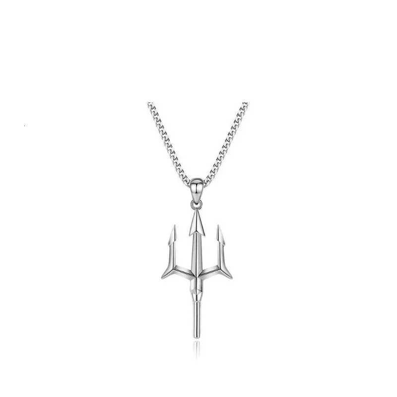 2024 New Sty Neptune Trident Necklace Mens Tide Brand Niche High Design Sense Fashion Jewelry for Gift W250712
