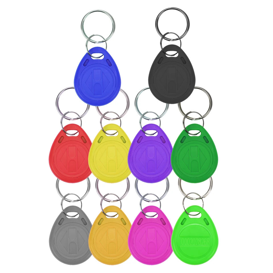 100pcs/lot RFID Keychain Card Tag Key 125khz ID Keyfob TK4100 EM4100 Access Control Time Attendance Fob Token Ring 250709