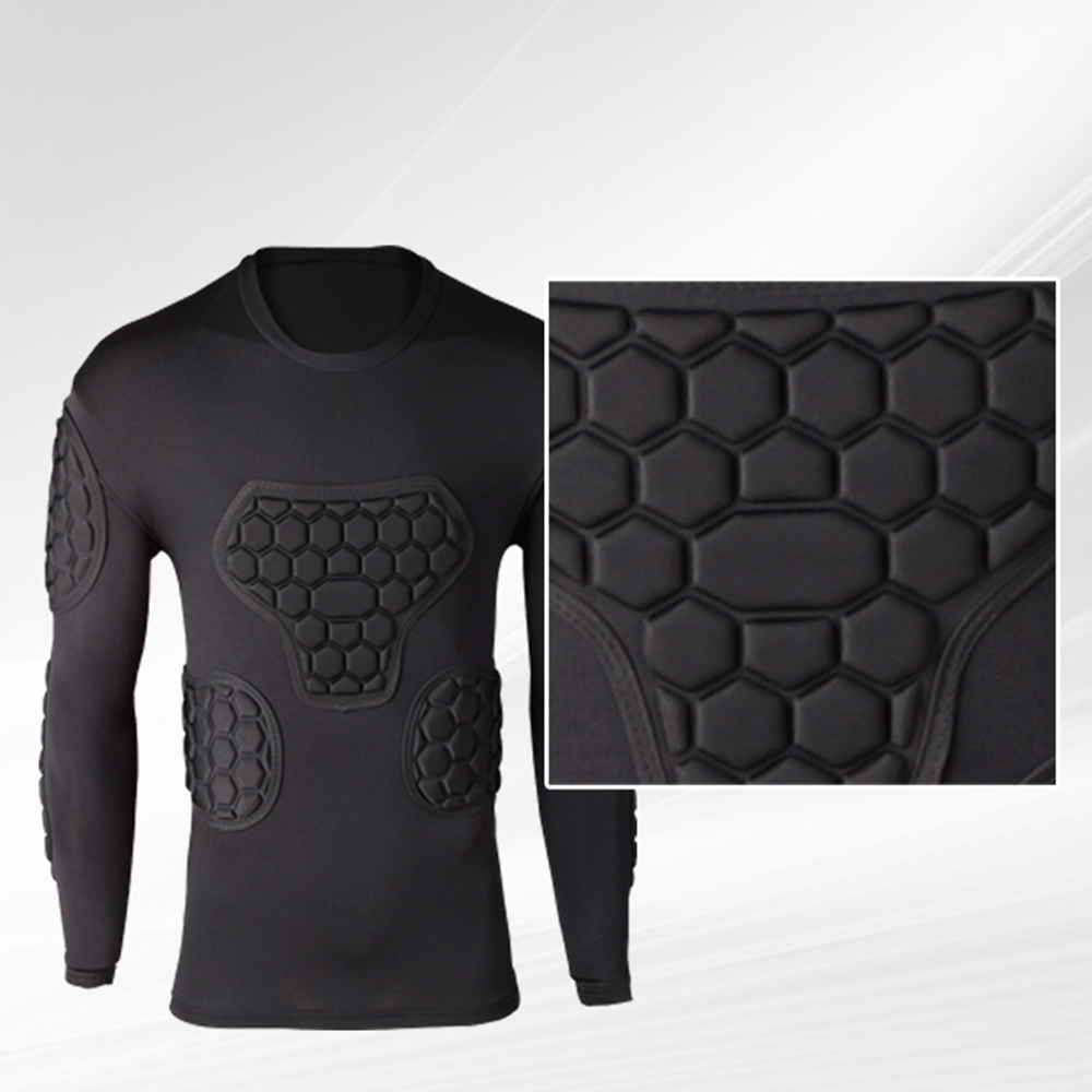 new sport safety EVA protection thicken soccer goalkeeper shirts rugby football jerseys trousers t-shirt elbow chest protector
