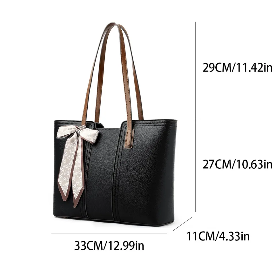 Women High Quality Leather Shoulder Bags Elegant Designer Ladies Luxury Handbag Purse Casual Tote Sac Commuting Shopping Bag