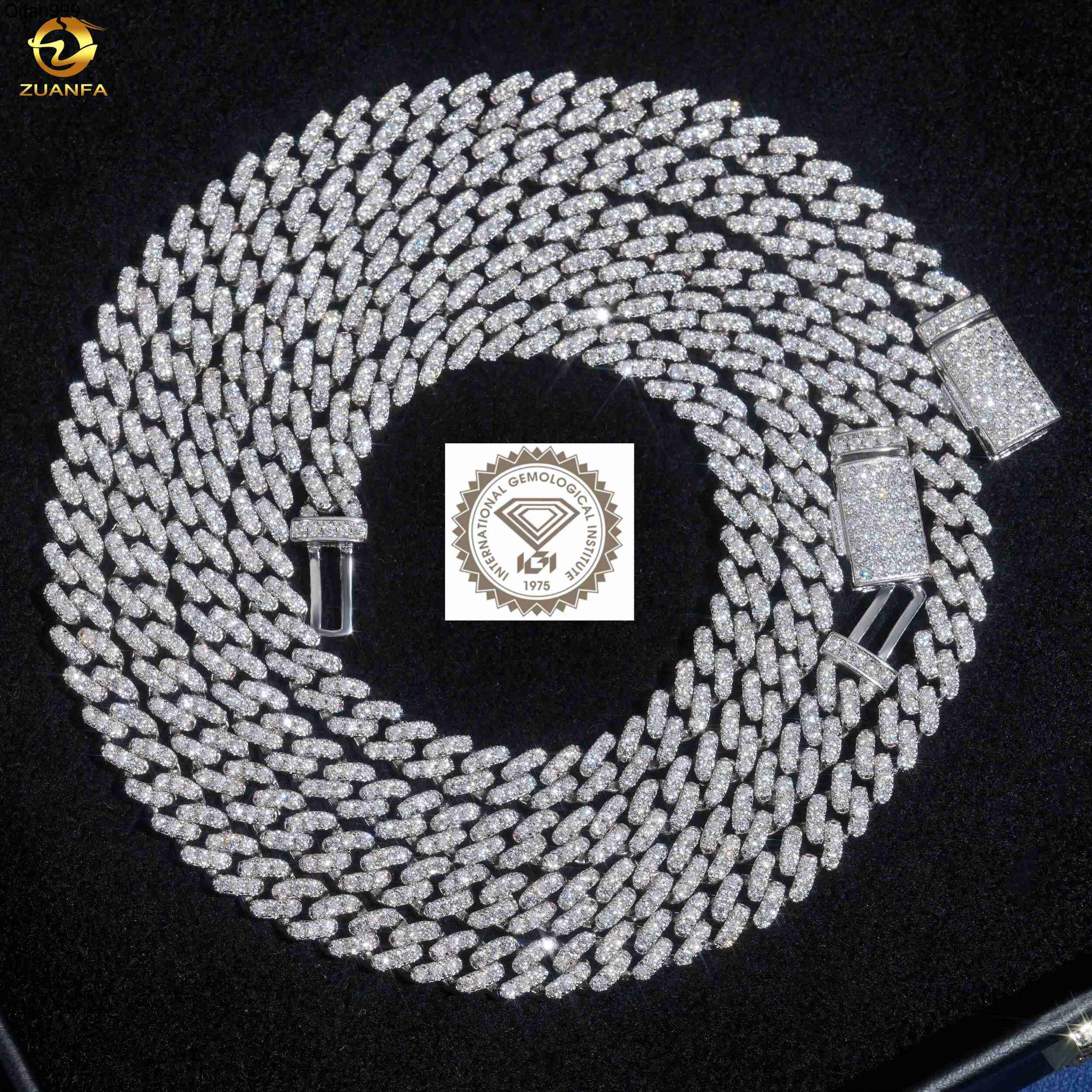Custom Name Lock Clasp S925 Sterling Silver Iced Out 6MM Cuban Link Chain Hip Hop Lab Grown Diamond Necklace