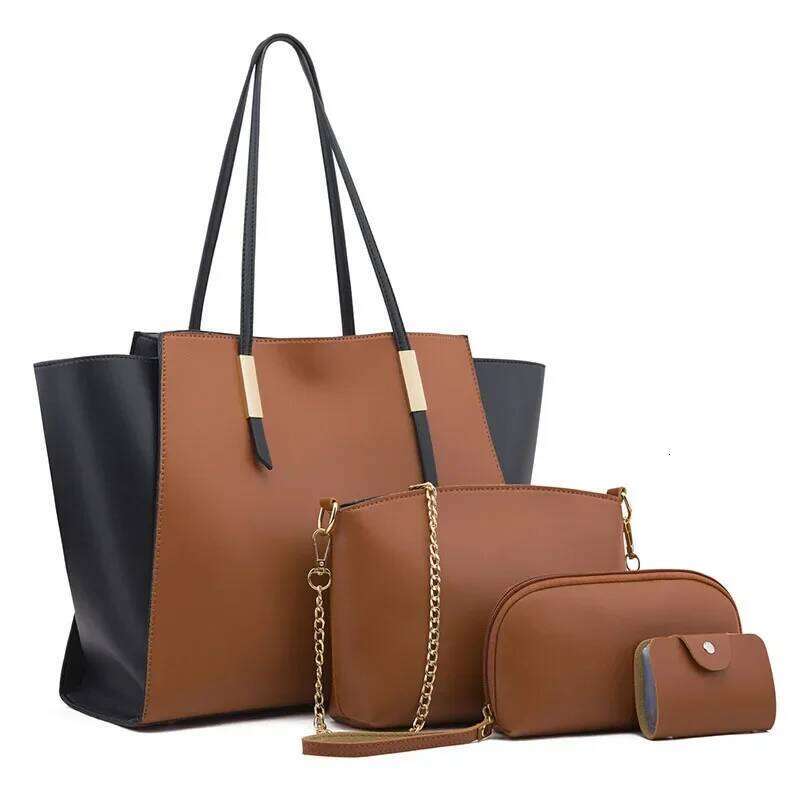 4 Piece Set PU Leather Handbags Purses Women Designer Female Shoulder Crossbody Bag Trend Ladies Messenger Bags