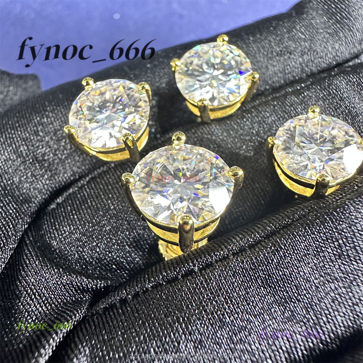 Newest Design Round Cut VVS 6 7 8 9 10MM Diamond 925 Silver 10K Gold Plated Moissanite Stud Earrings for Men Women