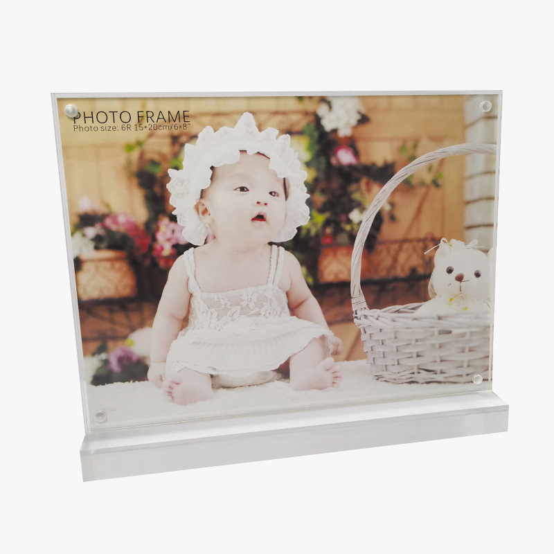 Clear Perspex Photo Frames Holders, Counter Top, Acrylic Displays, PF010, 2 Units per Pack H260306