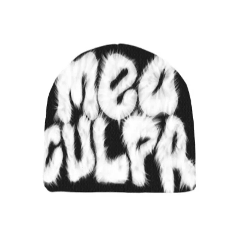 Kpop Knit Hat Men Women Quality Rabbit Fur Cap Warm Aesthetic Fashion Hundred Take Wool Hat Ins Net Red Harajuku Beanie 250712