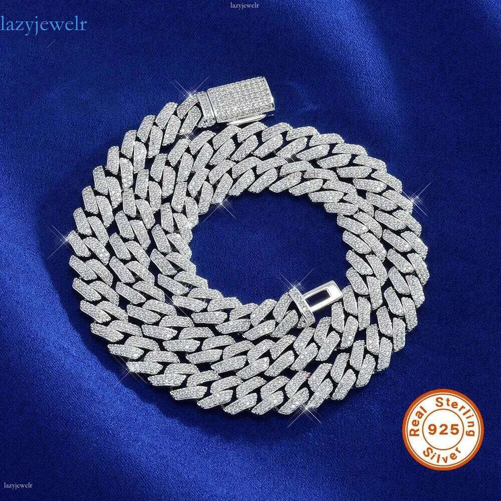moissanite Hip Hop Jewelry Sier 14mm gold Sterling Sie Chain For Men necklace miami cuban link chain necklaces